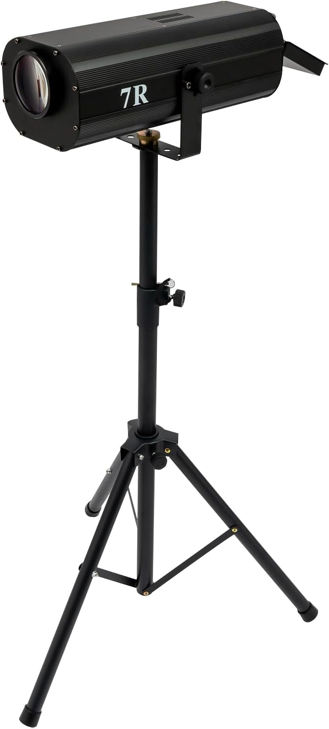 LED Follow Spot Light, 230W Stage Spotlight with Stand Muti-Color Dual Control Stage Light LED Follow Spotlight for Stage Party Show Wedding Adjustable Aperture 164ft Illumination Distance
