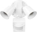 GLOBE Electric 17000269 110-Degree 240 W Twin Head White Hardwired Motion Sensor Security Flood Light, Spotlight, Outdoor, Outside House Lights (Pack of 12)