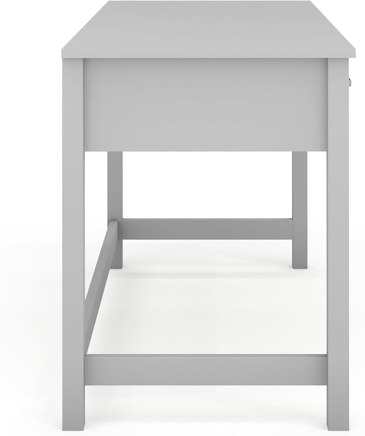 Martha Stewart Hutton Shaker Style Home Office Desk with 3 Drawers in Gray with Brushed Nickel Hardware