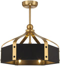 Savoy House 26-FD-7806-143 Sheffield Modern Metal Fandelier Ceiling Fan with Remote, LED 6-Light 36 Total Watts, 28' H x 26' W, Matte Black & Warm Brass