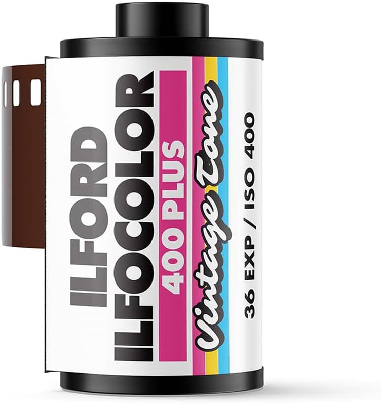 Ilford ILFOCOLOR 400 Plus 35mm Vintage Tone Color Film, ISO 400, 5-Pack with Camera Bag