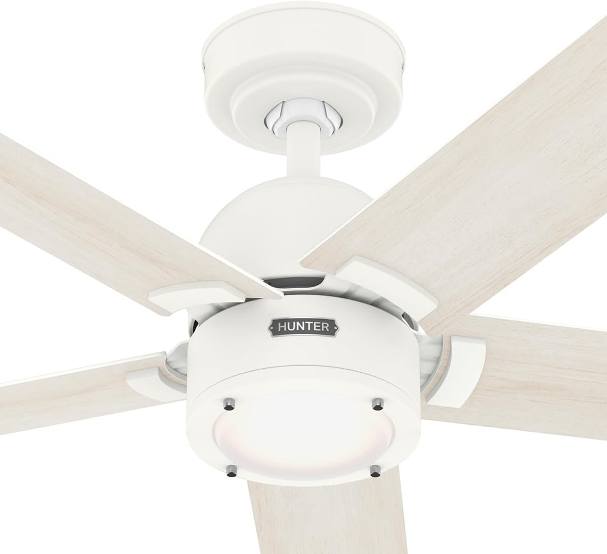Hunter Fan 52 Inch Fresh White Indoor Ceiling fan with Light and Remote for Bedroom, Living Room, Office, Kitchen (Renewed)