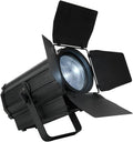 SHEHDS LED 250W Foucs Spotlight COB, Warm Cool Whtie, Linear Zoom 15-55° Stage Wash Lights with Barn Door Fresnel Lens 3200k-5600k DMX512 Spotlight DJ Light for Church Disco Ball Wedding Theater