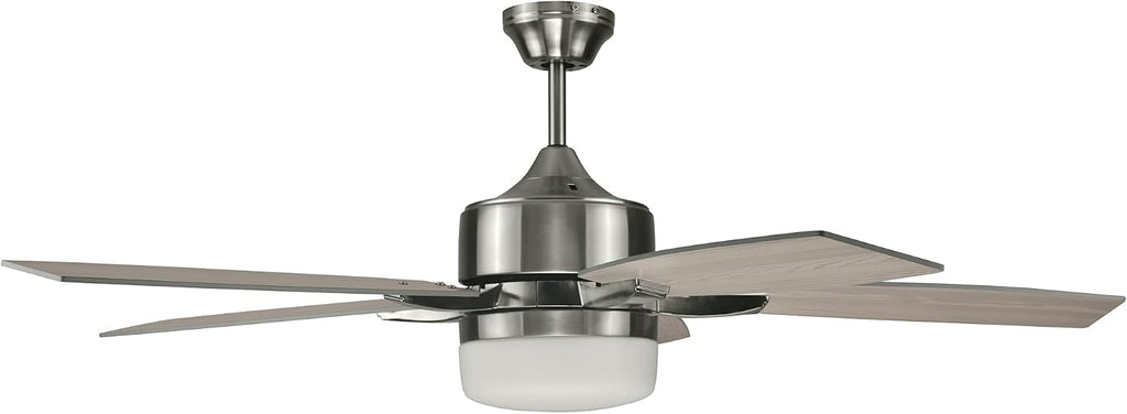 Design House 156621-BN Grayson 52-inch Five Blade Contemporary Indoor Ceiling Fan with LED Light Kit and Remote Control, Brushed Nickel