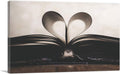 ARTCANVAS Book Heart Page Home decor Canvas Art Print Stretched Framed Painting Picture Poster Giclee Wall Decor - 60' x 40' (1.50' Deep)