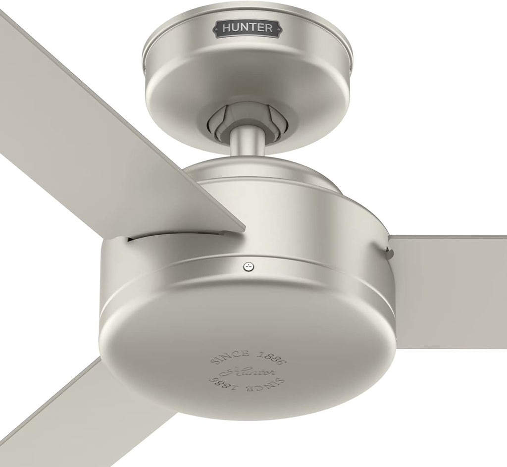 Hunter Fan 44 Inch Casual Matte Nickel Finish Indoor Ceiling Fan With 3 Blades (Renewed)
