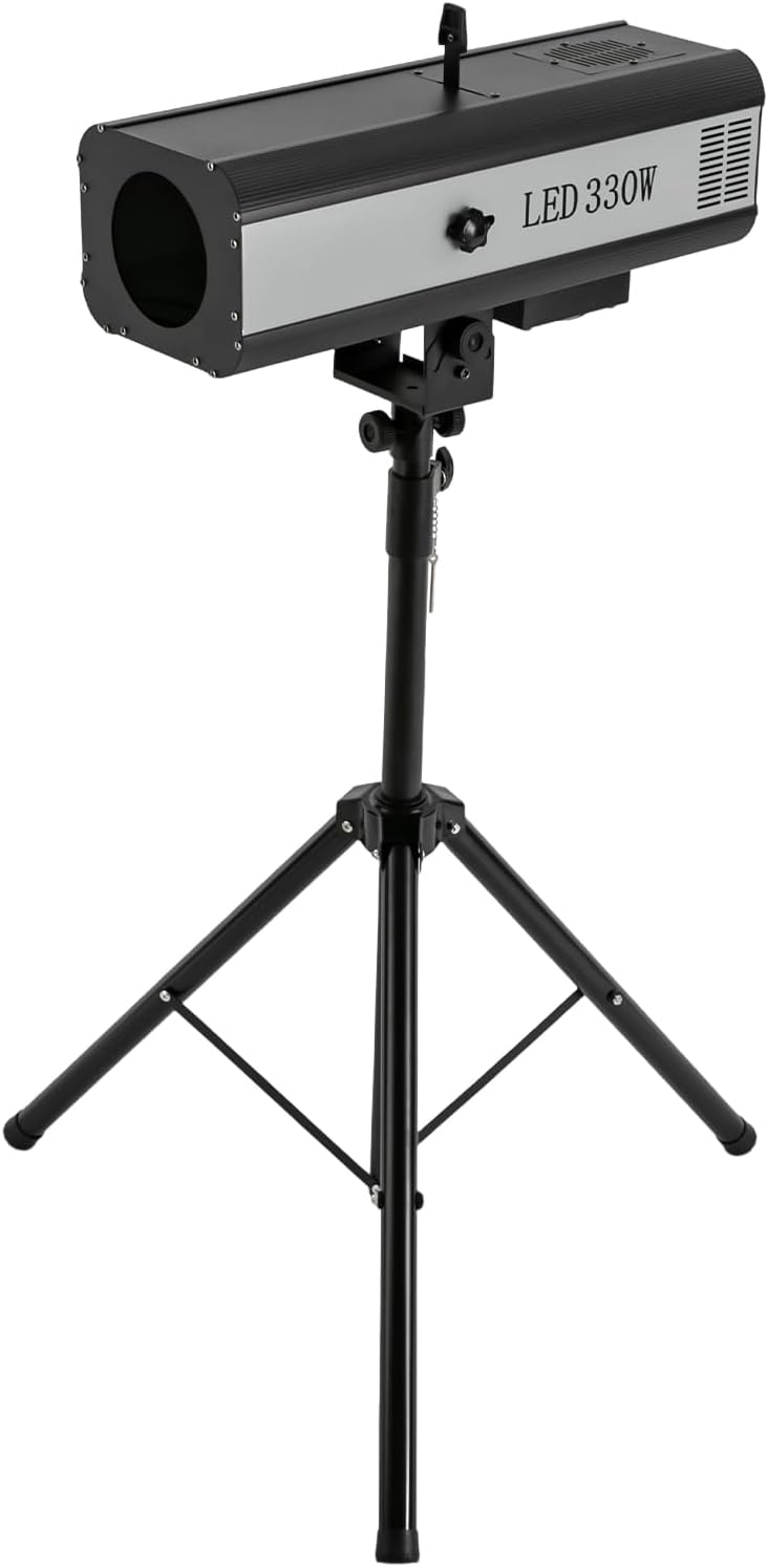 LED Follow Spot Light, 330W Stage Spotlight with Stand Muti-Color Manual Control Stage Light LED Follow Spotlight for Stage Party Show Wedding Adjustable Aperture Max Illumination Distance 98.4ft