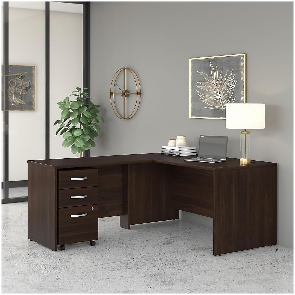 Bush Business Furniture Studio C 60W x 30D Office Desk in Black Walnut, Computer Table for Home or Professional Workspace
