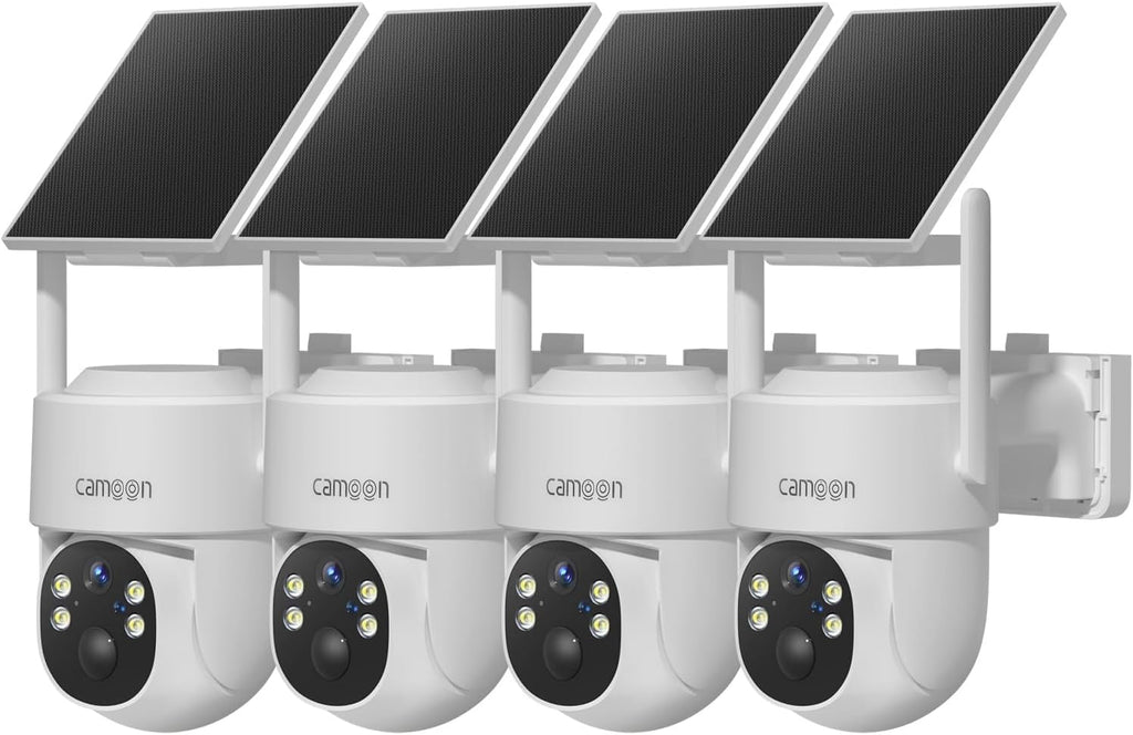 2K Solar Security Cameras Wireless Outdoor, 5/2.4Ghz WiFi Cameras for Home Security, Color Night Vision, Human Detection, Two-Way Audio, SD/Cloud Storage(4 Cameras)
