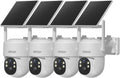 2K Solar Security Cameras Wireless Outdoor, 5/2.4Ghz WiFi Cameras for Home Security, Color Night Vision, Human Detection, Two-Way Audio, SD/Cloud Storage(4 Cameras)