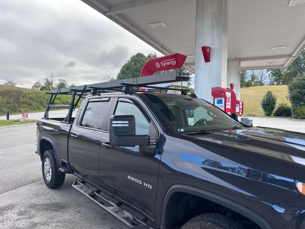 Fits Chevy/Chevrolet Silverado 2500/3500 Roof Rack Cross Bars (2014–Present) – Aluminum T-Slot Bars, Clamp-On, Lockable, Heavy-Duty, No-Drill for Bare Roof (Silver)