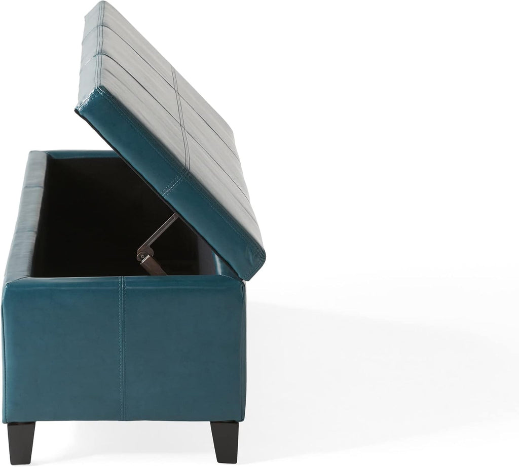 Christopher Knight Home Glouster PU Storage Ottoman, Teal 17. 50D x 51. 25W x 16. 25H