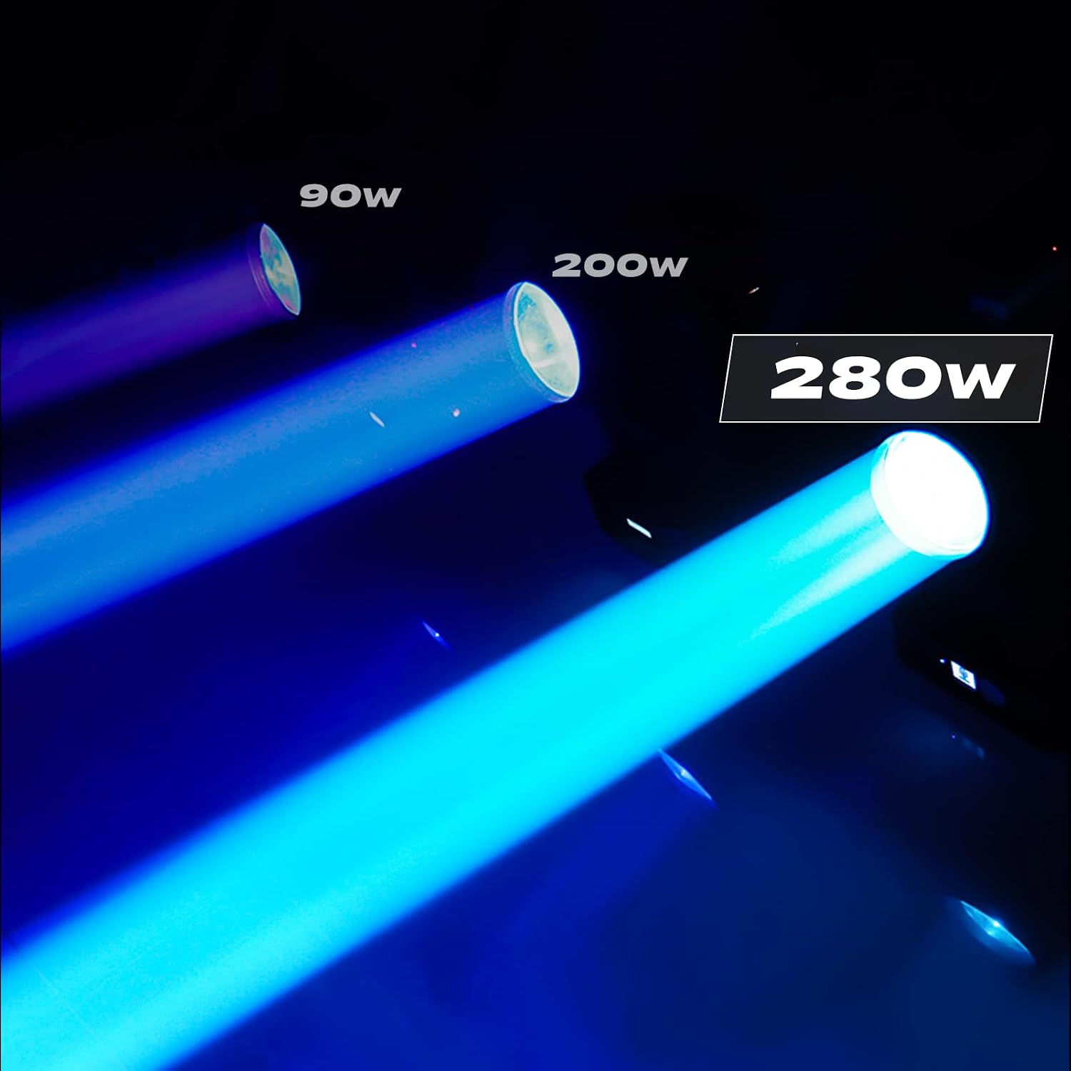 6PCS Moving Head Light 280W 10R WZYBUTA LED Beam Stage Lights DJ Lights 17 Gobos 15 Colors DMX512 Prism Rainbow Effect Spotlights Sound Activtaed for Bar Disco Wedding Concert Lighting