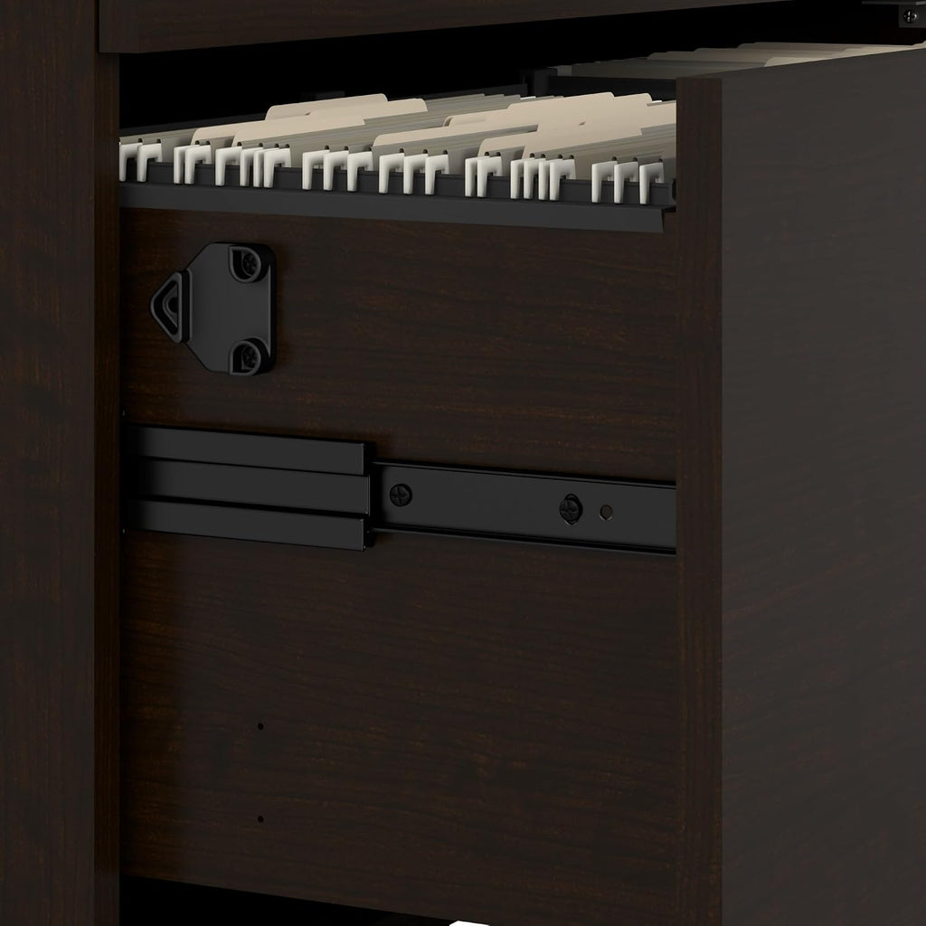 Bush Business Furniture Series C 2 Drawer Lateral File Cabinet in Mocha Cherry, Locking Document Storage for Home or Professional Office