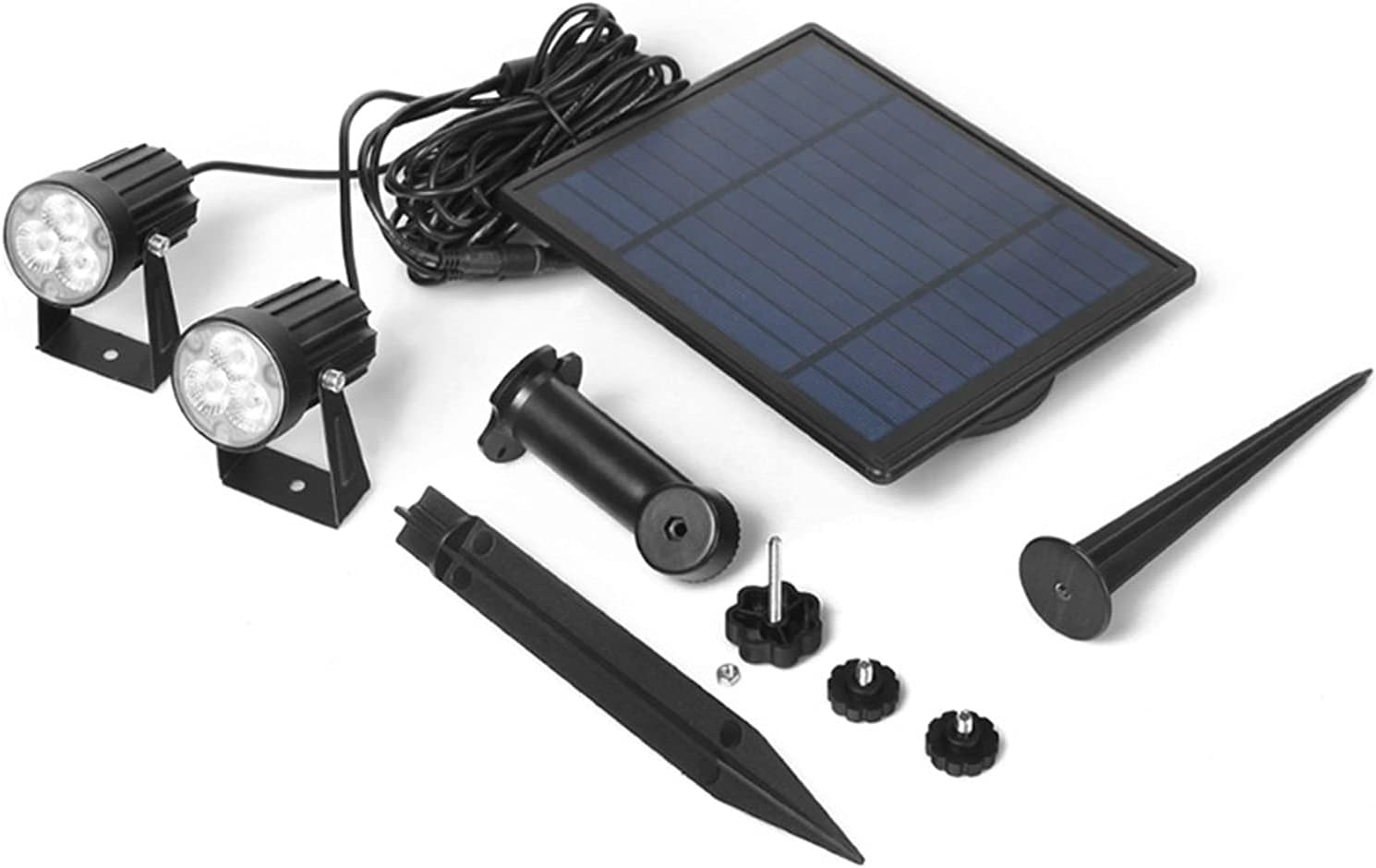 Solar Solar Spotlights Outdoor Ground-Inserting Lawn Lights Landscape Spotlights LED Waterproof Garden Lighting Garden Lights Waterproof (Size : One Drag Two Yellow Light 3000K)
