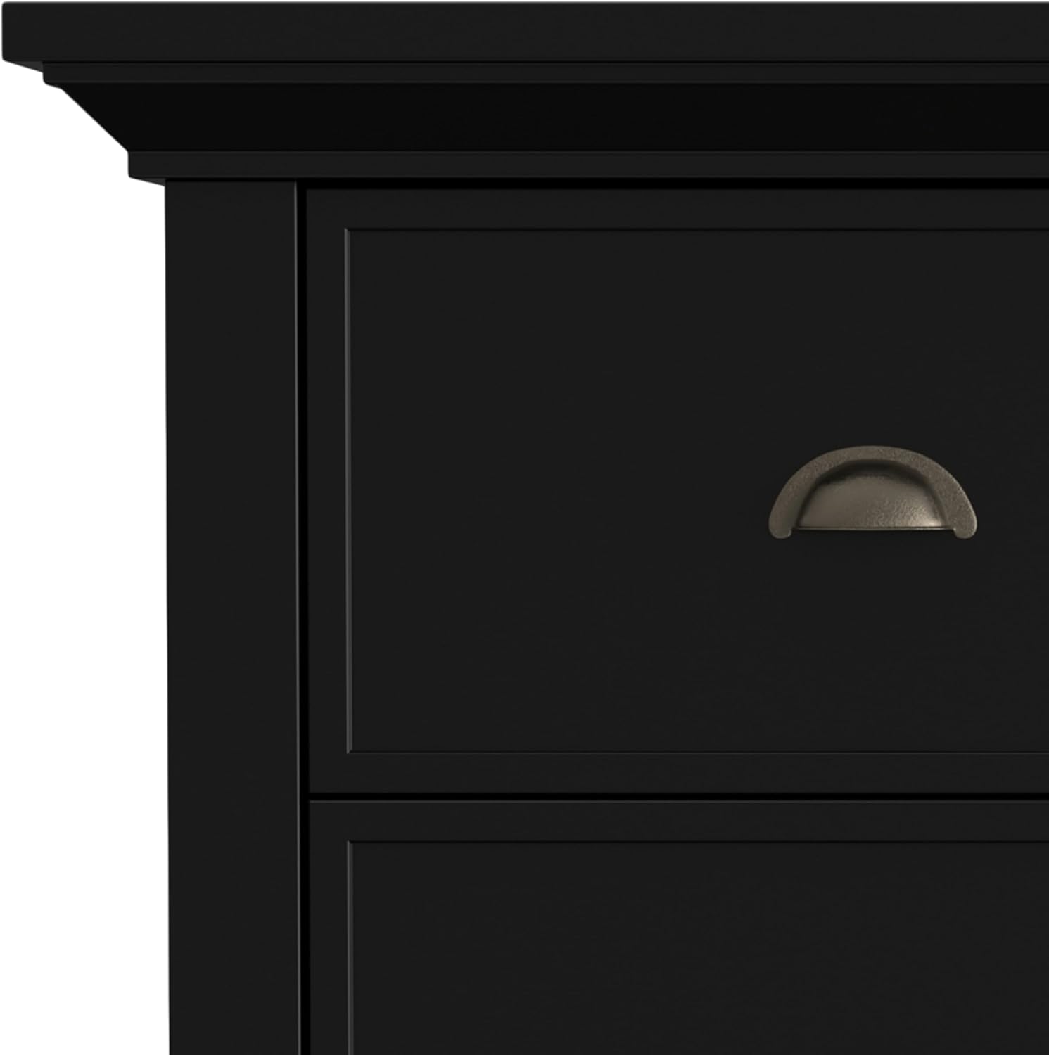 SIMPLIHOME Redmond Storage Cabinet - 39 inch Wide Solid Wood Medium Storage Cabinet in Black, Transitional Accent Cabinet for Entryway or Living Room with 4 Drawers and Cabinet Storage
