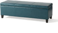 Christopher Knight Home Glouster PU Storage Ottoman, Teal 17. 50D x 51. 25W x 16. 25H