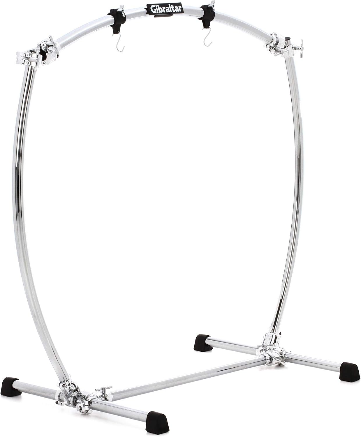 Gibraltar Large Curved Bar Gong Stand with Chrome Clamps, Heavy-Duty Rack System for Gongs Up to 40 Inches, with Elegant Curved Design & Memory Locks for Precise Positioning (GCSCG-L)