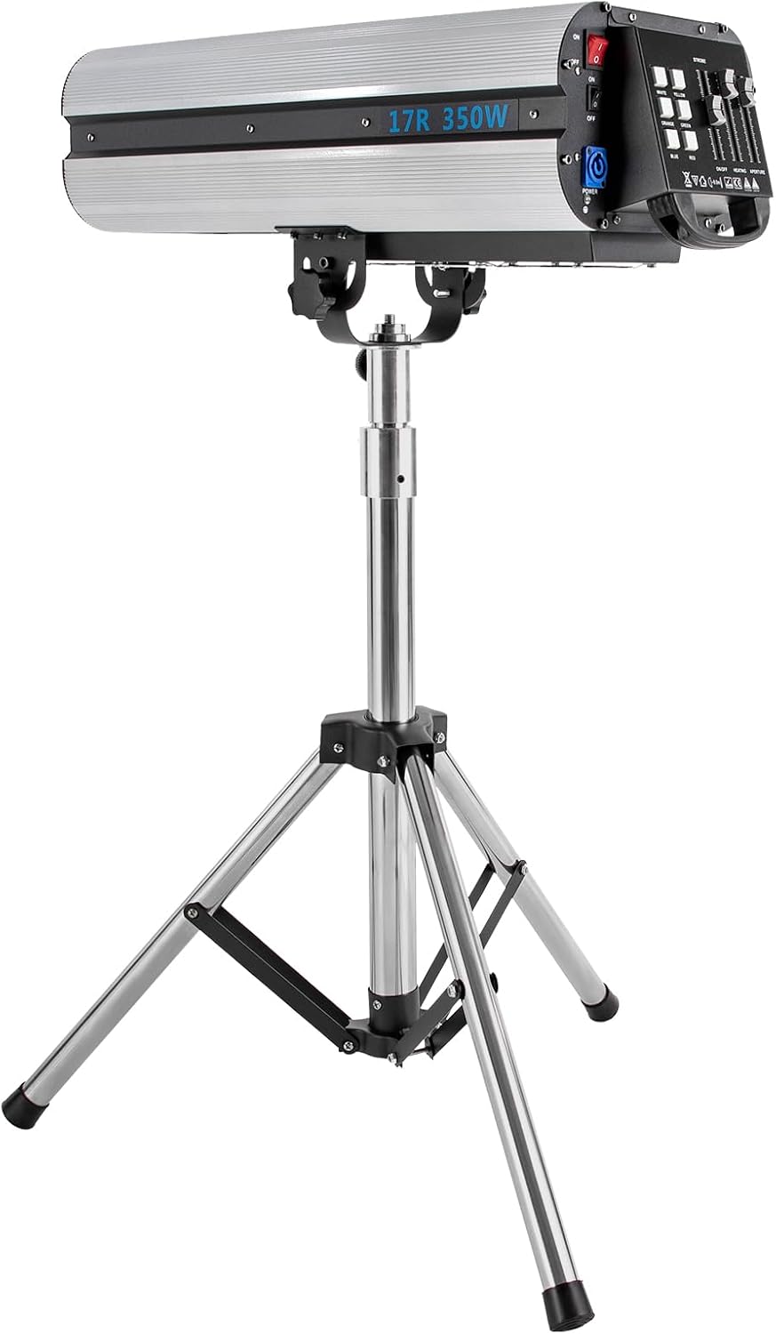 Follow Spotlight for Stage, 350W Stage Spotlight with LED Spot Light and Adjustable Stand, Multi-Color DJ Wash Light for TV Stations, Theatres and Museums