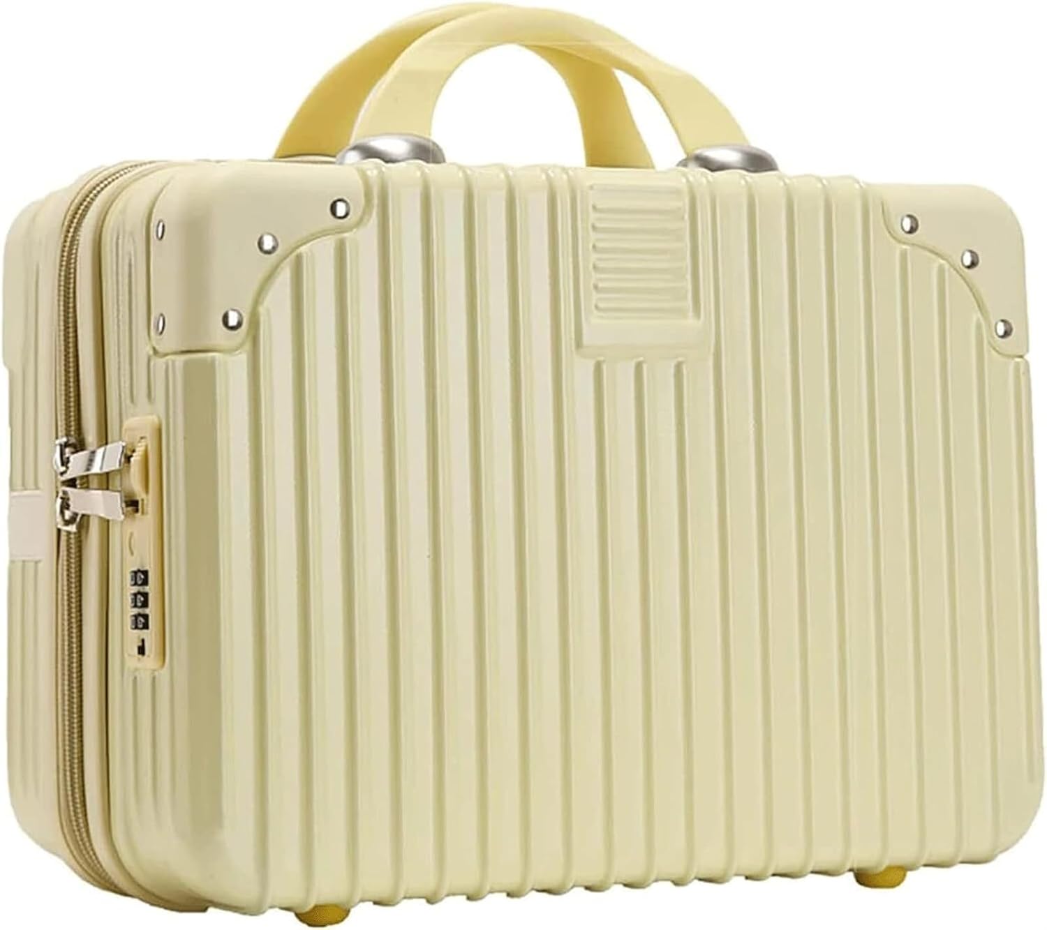 Durable Suitcase for Women Makeup Travel Case Hard Shell Vanity Cases Portable ABS Cosmetic Case Hand Luggage Case For Women Retro Suit Case (Color : C, Size : 14inch)