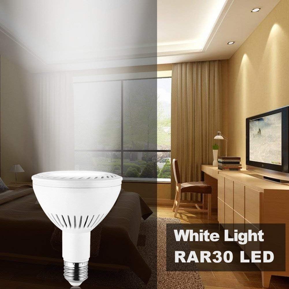 ele ELEOPTION PAR30 Spotlight Light LED Bulbs Long Neck E26 E27 Base 35W 3500LM 25°Beam Angle Daylight White LED Flood Light Bulbs 350W Halogen Equivalent for Living Room (Pack of 4)