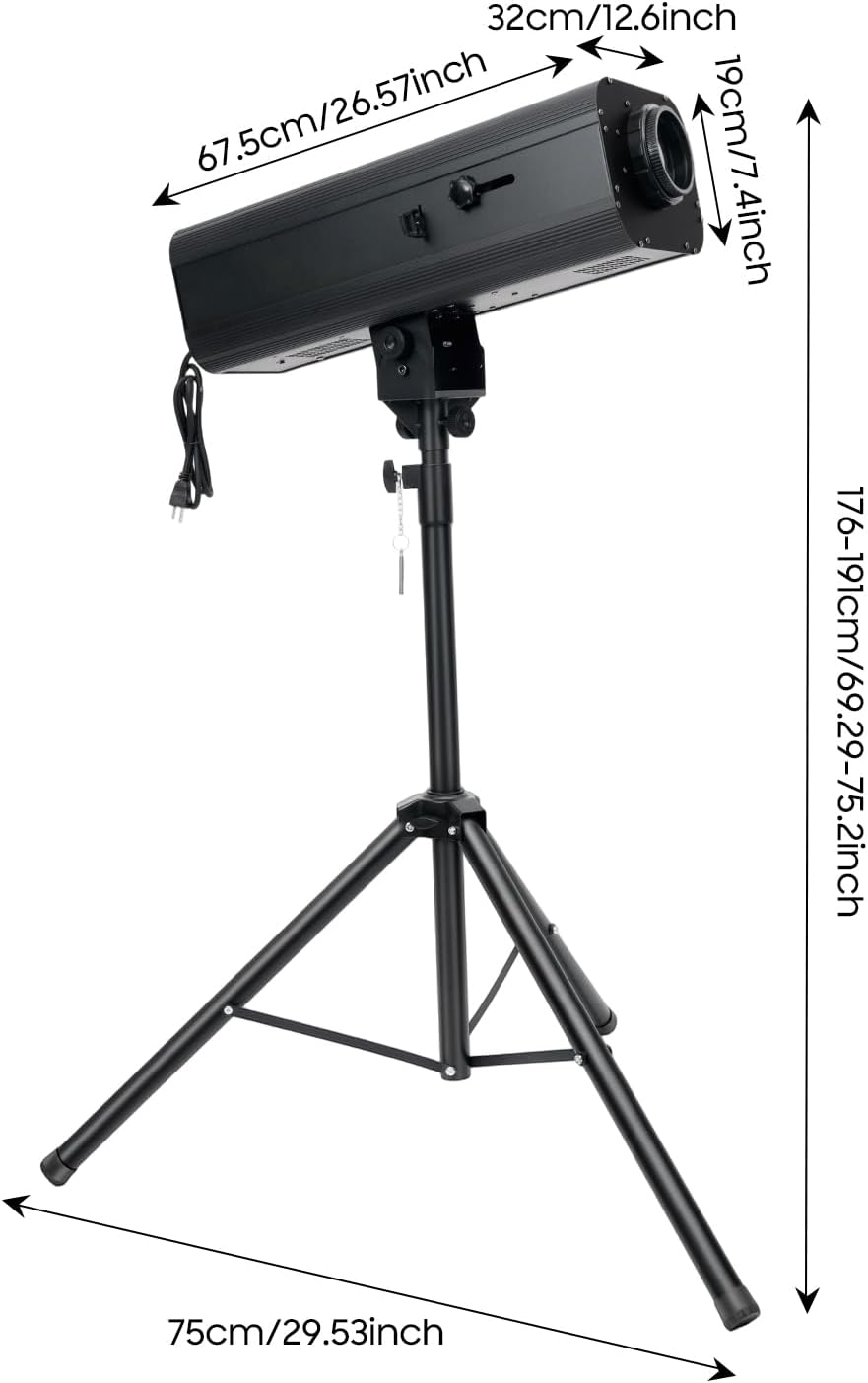 230W Stage Spotlight, Manual Control Follow Spot Light with Tripod Adjustable Aperture DJ WashLight LED Stage Spotlight for Party Disco Wedding Birthdays Christmas Party Show