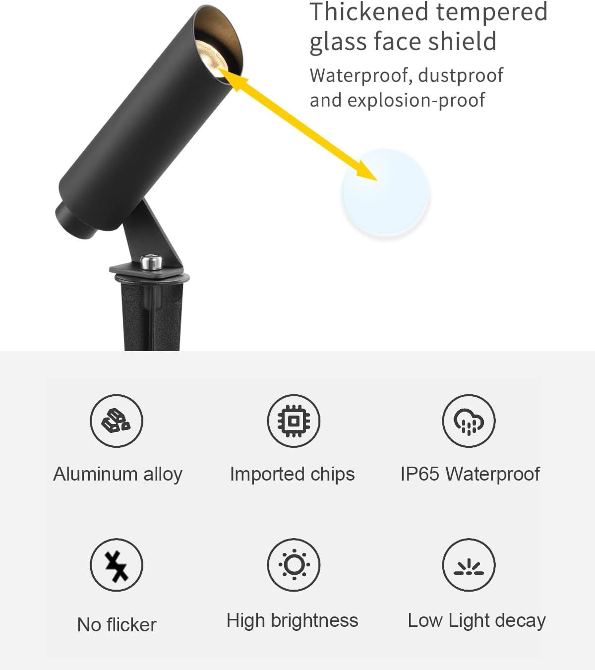 Outdoor Landscape Lighting, Mini Size Low Voltage LED Spotlight 3000K 4 Pack, IP65 Waterproof, with Quick Installation Accessories, for House Patio Garden Fence Tree Yard Plant Flags Use