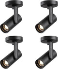 12W LED Dimmable Zoomable Ceiling Spotlight Indoor – Adjustable Wall Surface Mount Accent Spot Light for Home Pitcure, Painting, Plants & Artwork | Warm White 3000K CRI 97, Black 4 Packs