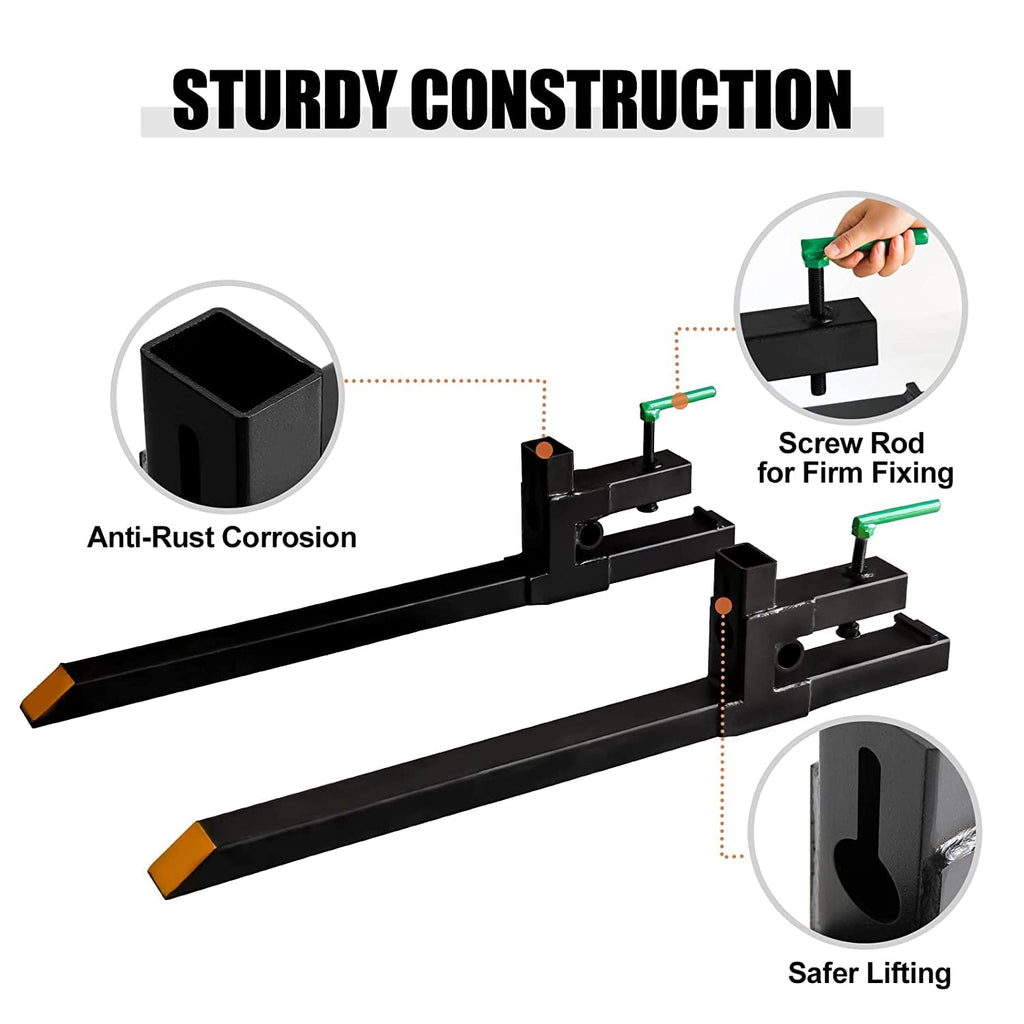Pallet Forks 60' 1500Lbs Max Clamp on Tractor Bucket Forks Heavy Duty Front Loader Attachment for Skid Steer Tractor Bucket Attachments for Agriculture and Farm…