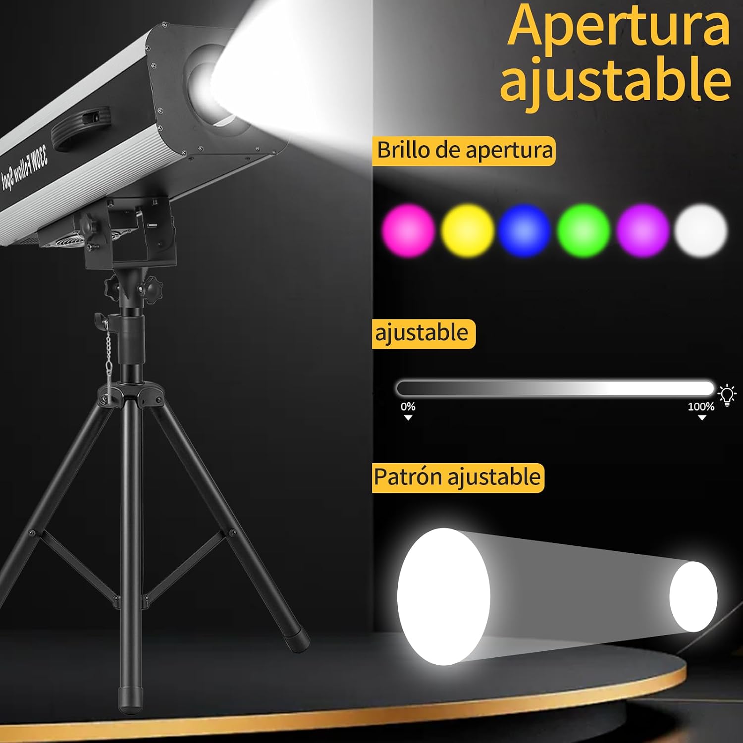 330W Stage Spotlight, 6 Colors Dual Focus Stage Spotlight with Stand Manual Control Stage Light Spotlight Spotlight for Party Shows