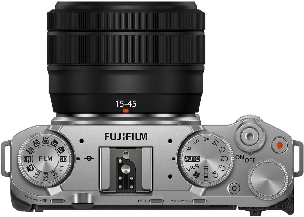Fujifilm X-M5 Mirrorless Digital Camera with Fuji XC 15-45mm f/3.5-5.6 OIS PZ Lens Kit - Silver Bundle with 64GB Memory Card + Cleaning kit + Travel Bag + More