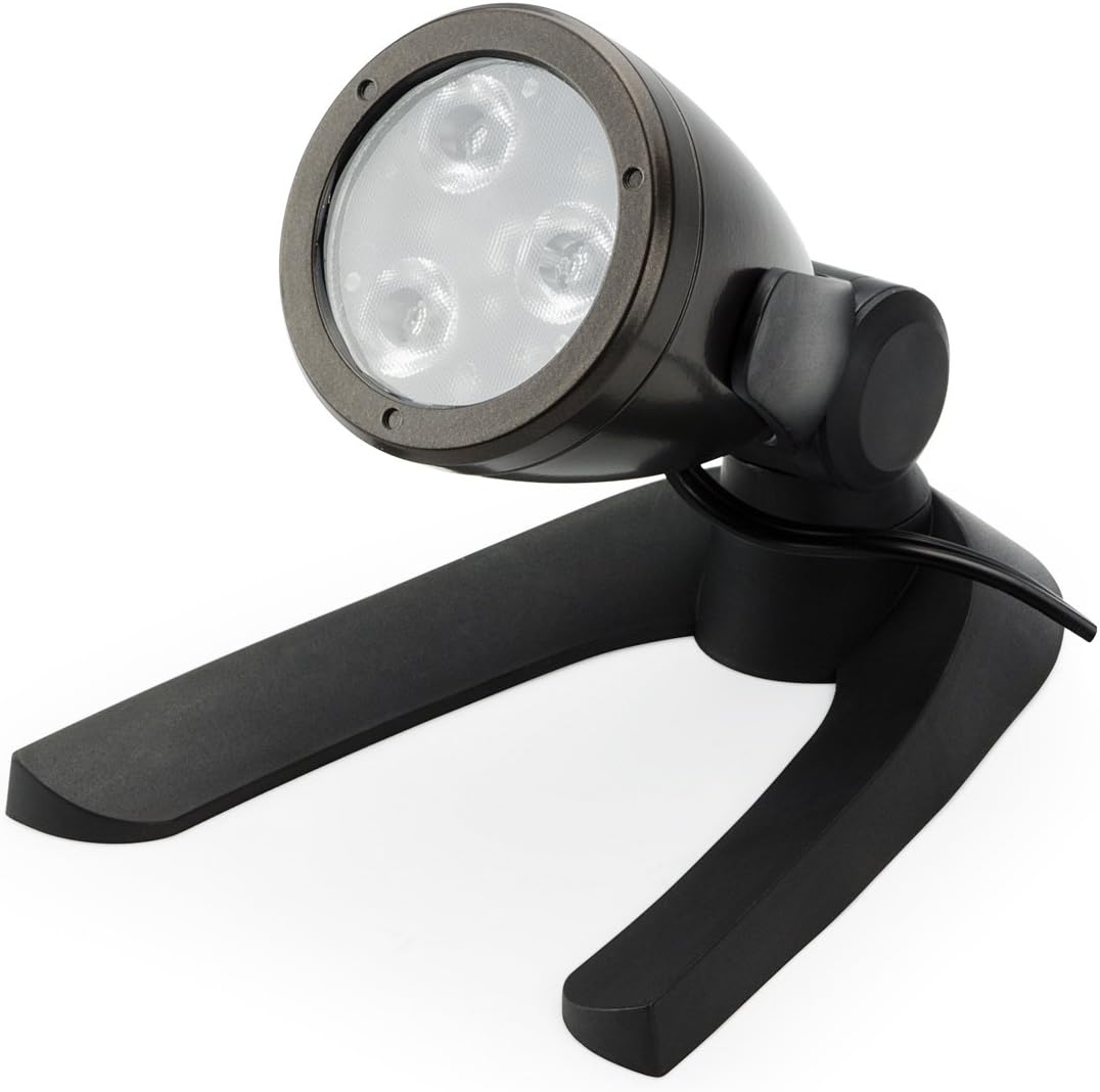 Aquascape 3-Watt Submersible Underwater Warm White LED Spotlight for Ponds, Water Features & Landscape Lighting, 84033