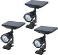 Outdoor LED Spotlight Waterproof Solar Spotlights with Clip Security Tree Spotlights Adjustable IP65 Mini Clip Lamp for Billboards Courtyard Garden Pathway Light-Operated HWD0174-3P