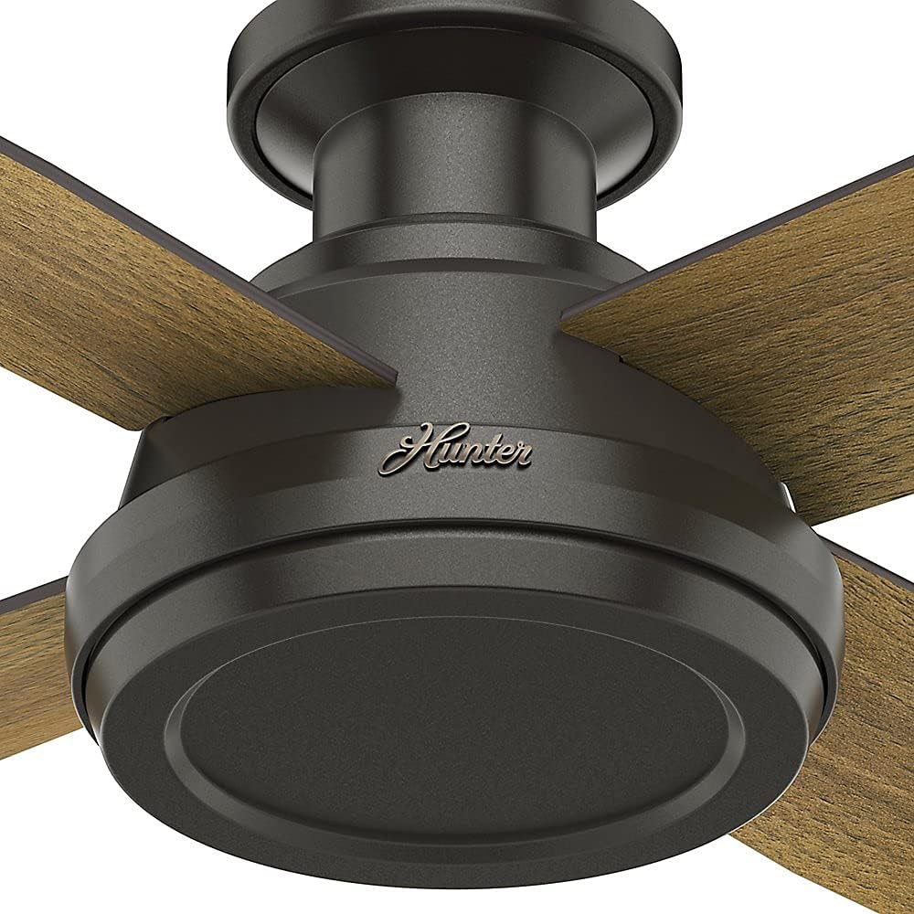 Hunter Fan 52 inch Low Profile Modern Ceiling Fan with Remote Control, Noble Bronze (Renewed)