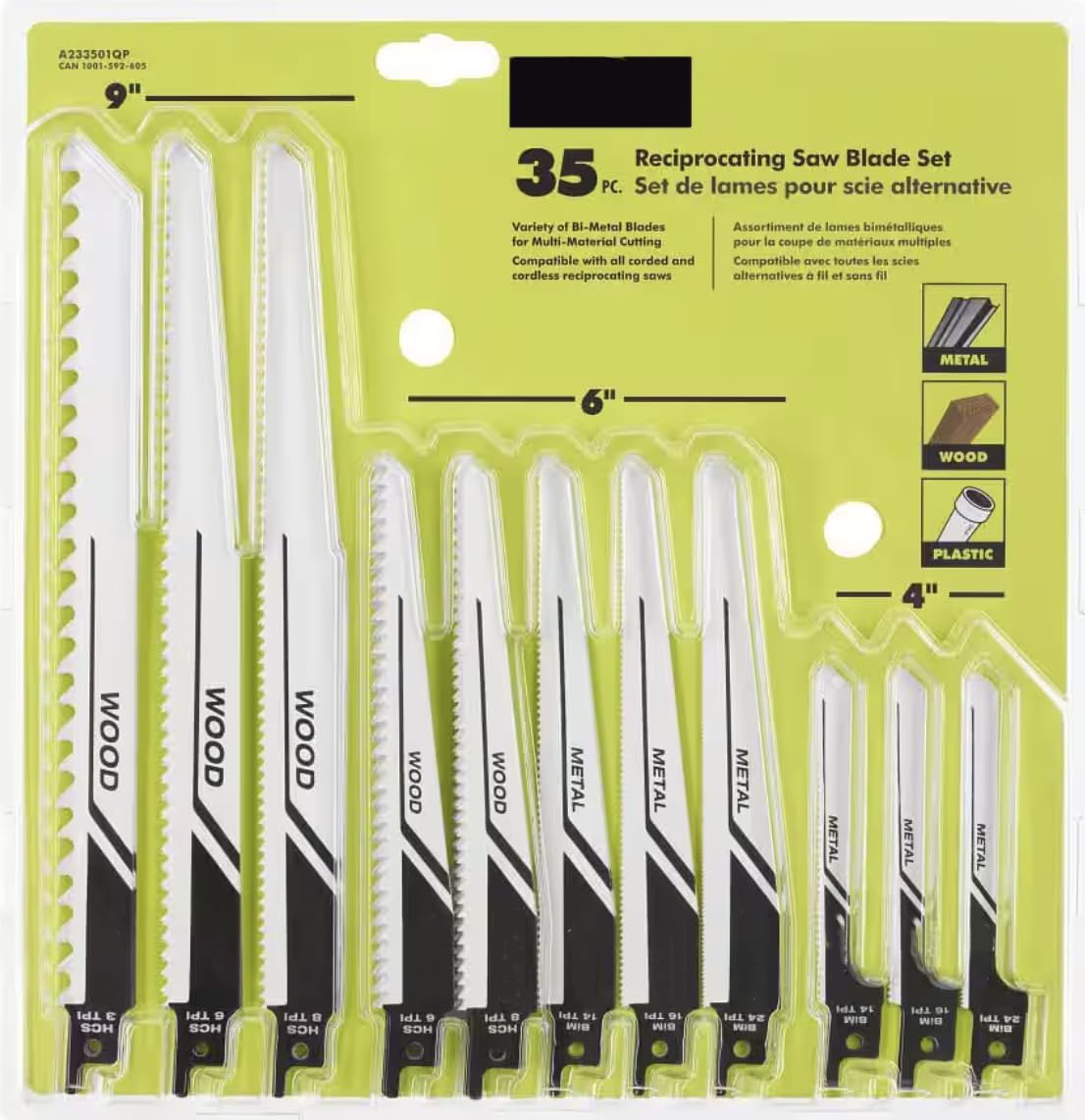PCL515K1-A233501 Fits for RYOBI 18V Cordless Reciprocating Saw Kit with Battery and Charger w/Multi-Purpose Reciprocating Saw Blade Set (35-Piece)