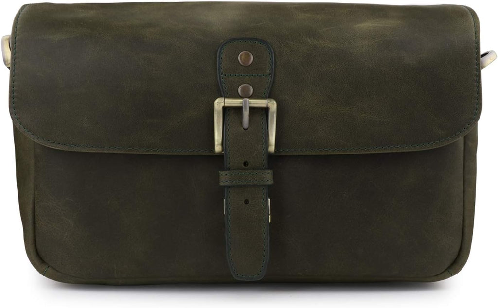MegaGear Torres Genuine Leather Camera Messenger Bag for Mirrorless, Instant and DSLR Cameras