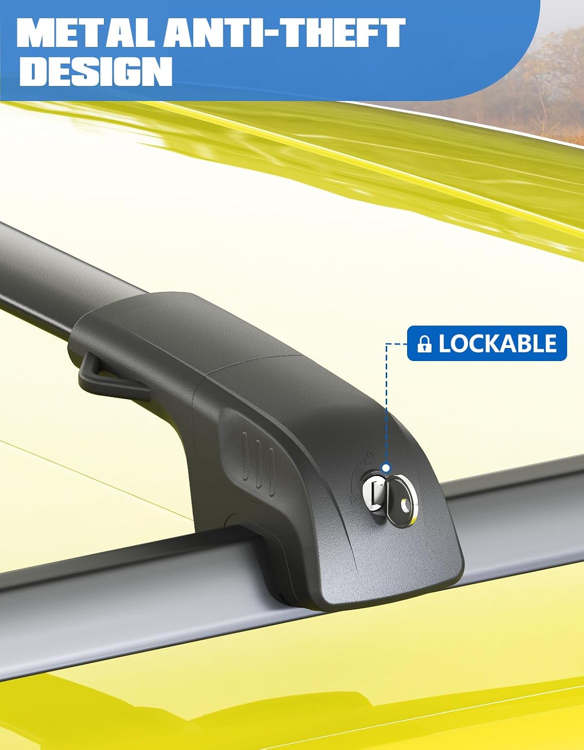 FengYu 300lb Lockable Roof Rack Cross Bars Compatible with Hyundai Venue 2020 2021 2022 2023 2024 2025 2026 with Raised Side Rails, Heavy Duty Aluminum Roof Rails Crossbars Cargo Bars