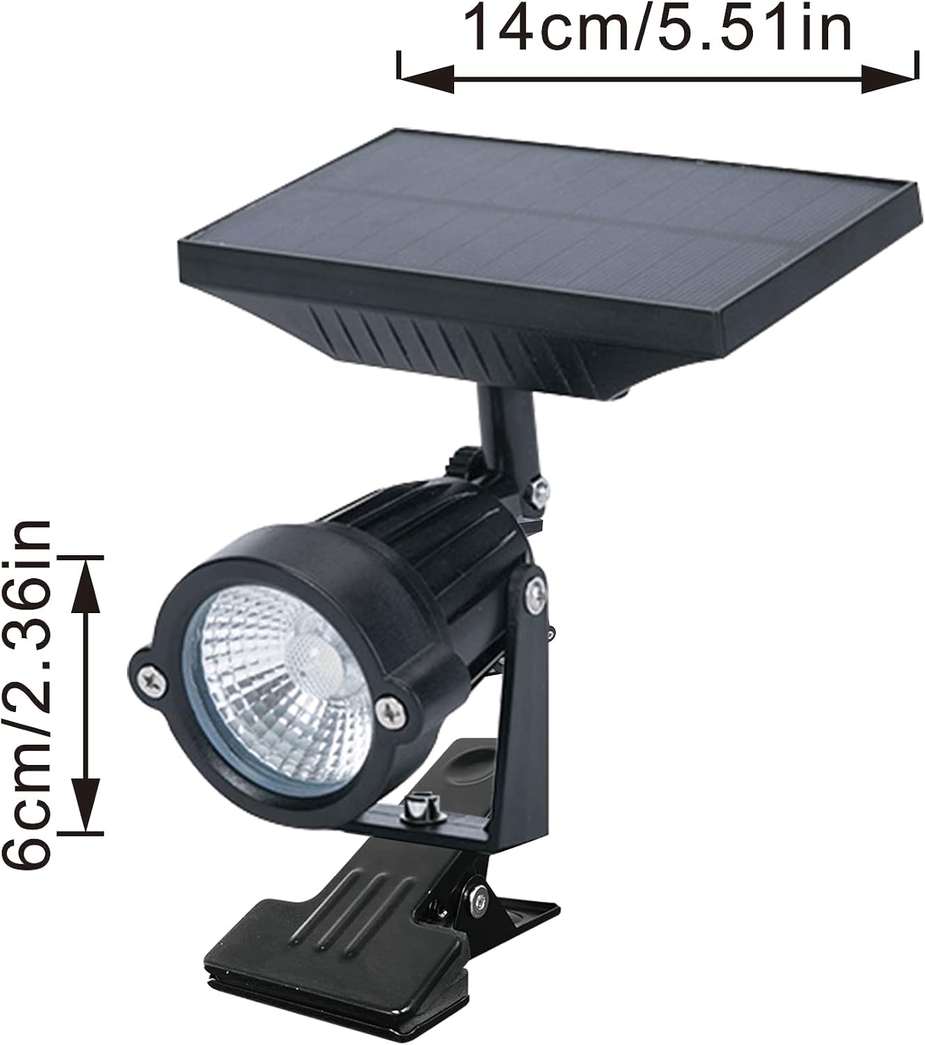Outdoor LED Spotlight Waterproof Solar Spotlights with Clip Security Tree Spotlights Adjustable IP65 Mini Clip Lamp for Billboards Courtyard Garden Pathway Light-Operated HWD0174-3P