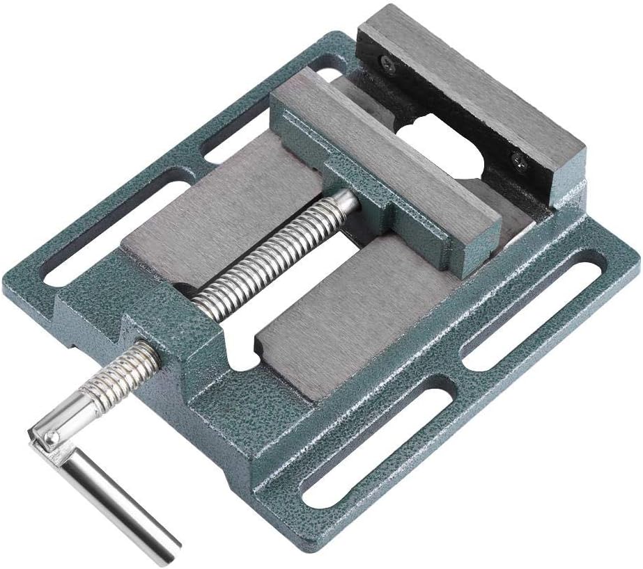 Industrial Drill Press Vice, 6inch 45# Steel Jaw Opening Cast Iron Bench Clamp Vise for Milling, Drilling, Woodworking and Machinery Maintenance.