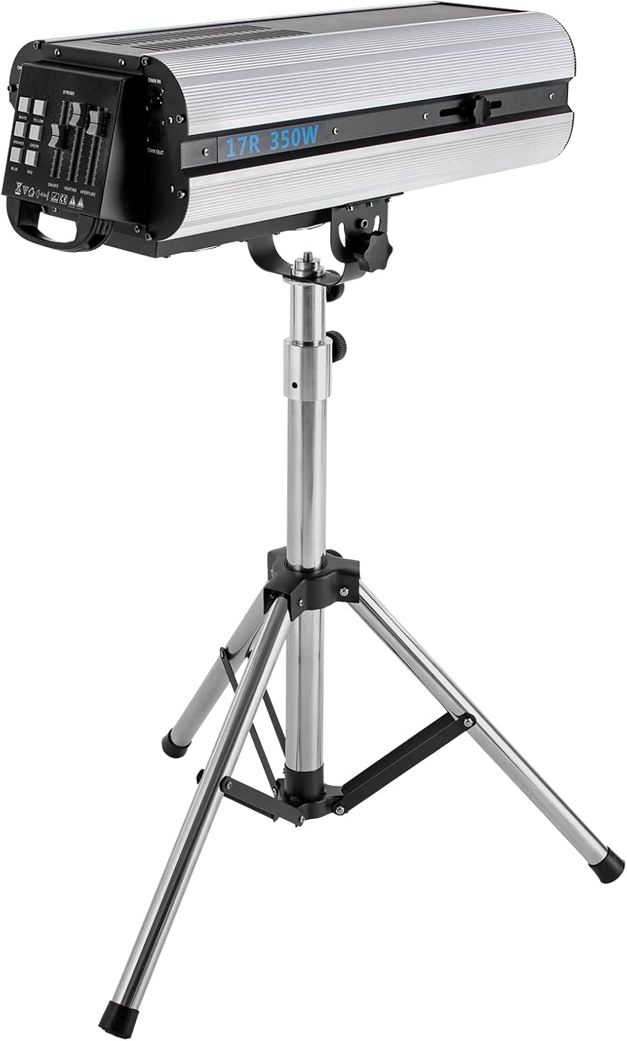 Follow Spotlight for Stage, 350W Stage Spotlight with LED Spot Light and Adjustable Stand, Multi-Color DJ Wash Light for TV Stations, Theatres and Museums