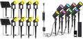 ZYAN Solar Spotlights, Black Cord (8 Pack, Warm White) Plug in Spotlights, 8 Pack, Warm White