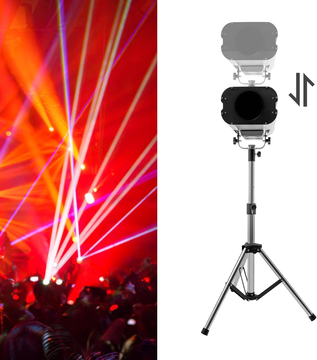 LED Stage Spotlight 440W 110V, DJ LED Lighting Follow Spot with Tripod Bracket DMX/Manual Control Follow Spot Light Adjustable Aperture 6 Colors for Party Disco Clubs Stage Effect (440W)