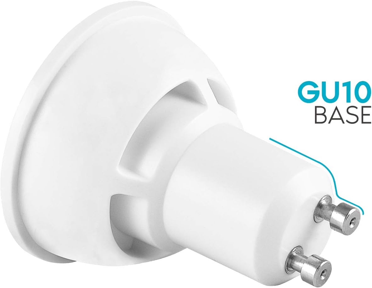 LUXRITE MR16 GU10 LED Bulbs Dimmable, 50W Halogen Equivalent, 4000K Cool White, 500 Lumens, 120V Spotlight LED Bulb GU10, Enclosed Fixture Rated, Perfect for Landscape or Home Lighting (16 Pack)