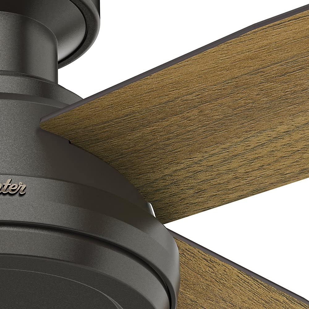 Hunter Fan 52 inch Low Profile Modern Ceiling Fan with Remote Control, Noble Bronze (Renewed)