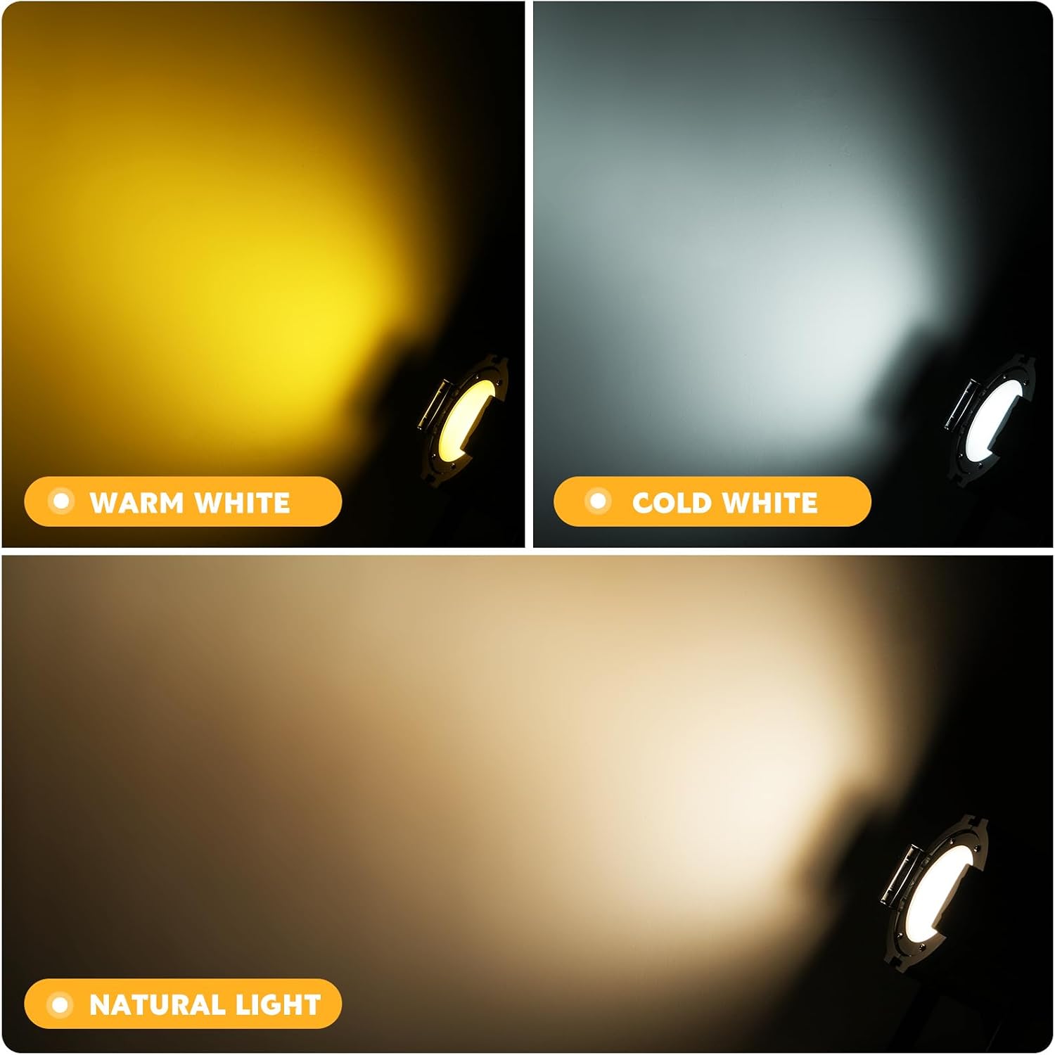 HOLDLAMP Spotlight COB 80W Stage Light Par Lights Party Warm & Cold White Professional DMX Spotlights Portable Strobe Party Light for Church, Concert, Wedding, Theater - 16Packs