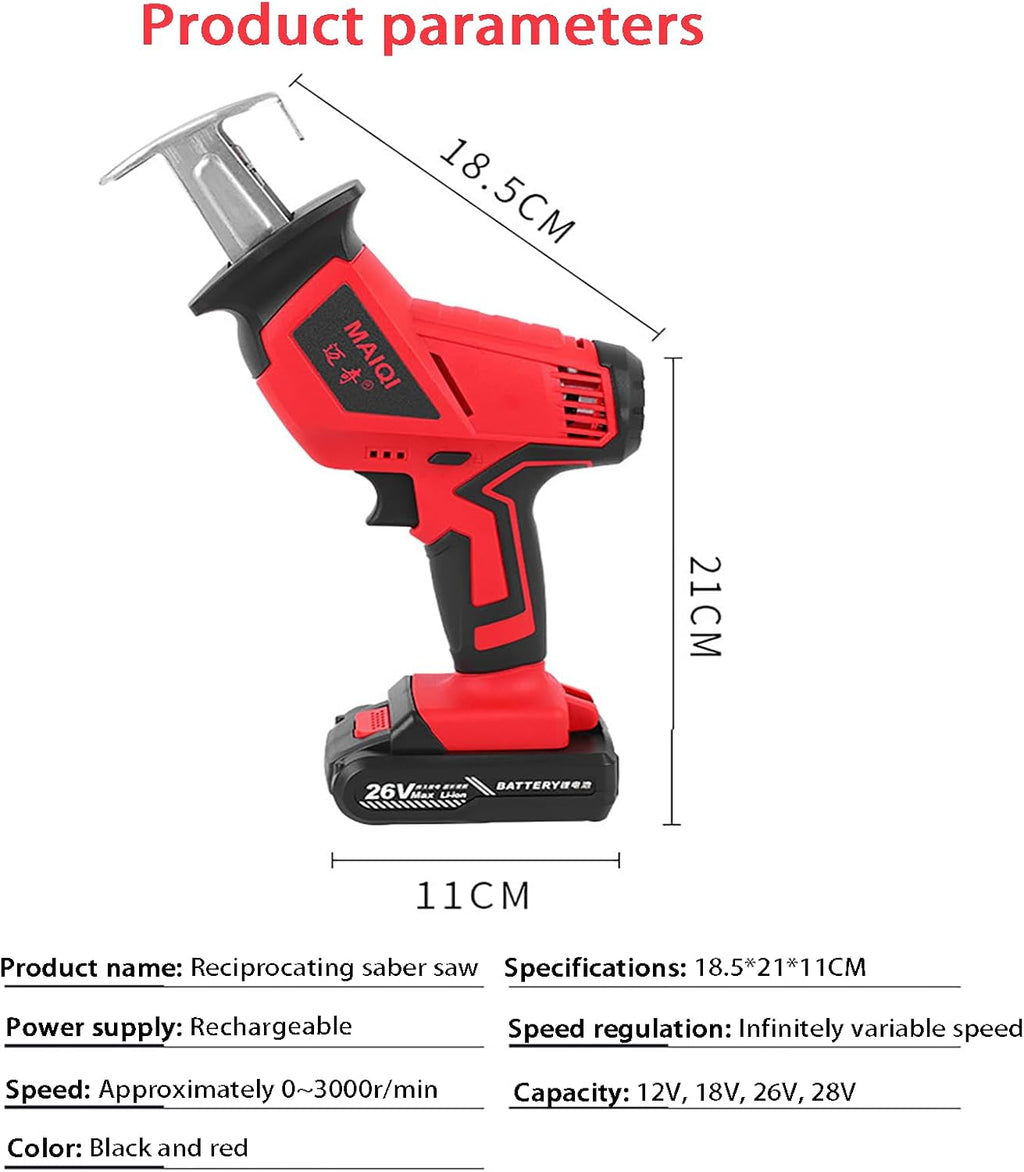 Cordless Bone Saw Machine - Cordless Reciprocating Saw, Butcher Cutting Machine With Rechargeable Battery, Tool-Free Blade Change, For Metal Wood Pvc Pipe Cutting Saw (One battery 12V)