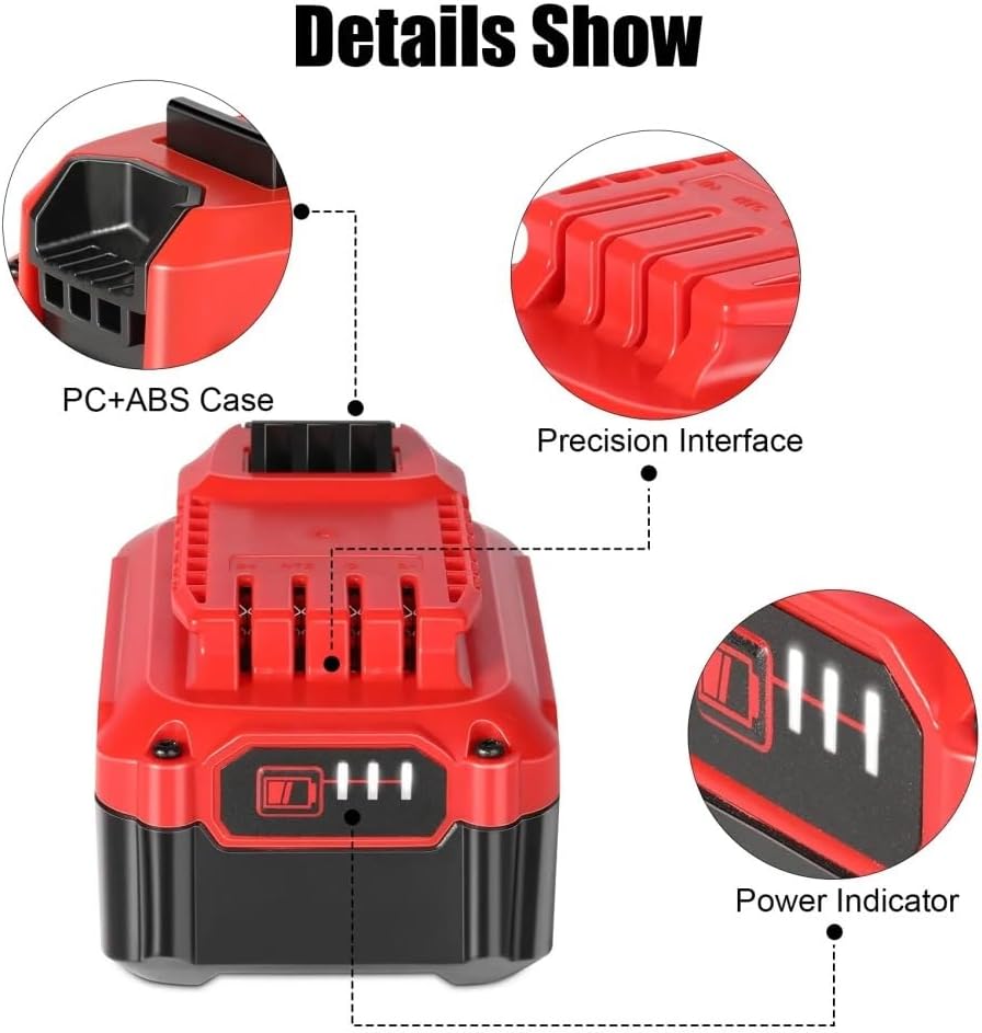 V20 Replacement Lithium-Ion Battery Compatible With Craftsman CMCB202 CMCB204 CMCB206 CMCB209 Cordless Power Impact Drill Reciprocating Saw Tool Packs(6Ah 2pcs)