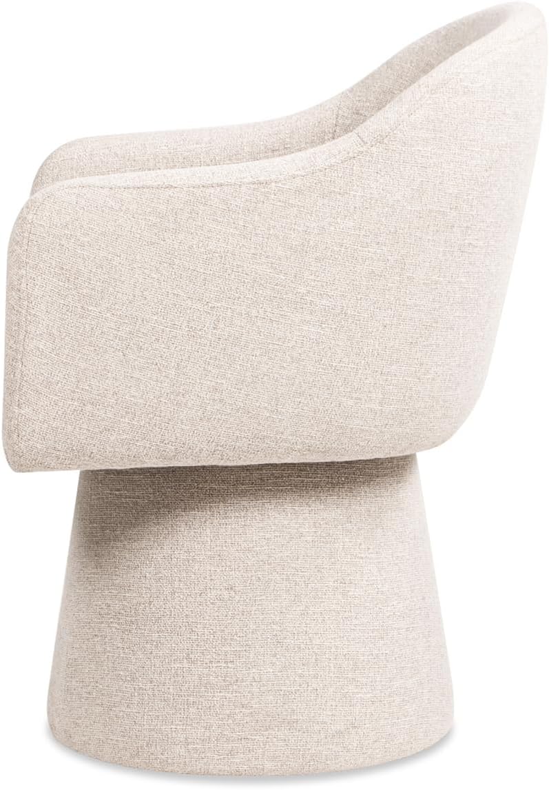 Jennifer Taylor Home Marcy Swivel Upholstered Dining Arm Chair, Simple Gray Chenille