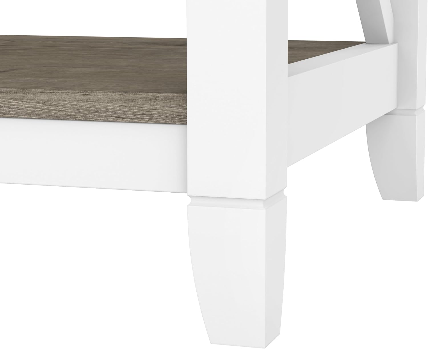 Bush Home Key West Coffee Table with Storage in Pure White and Shiplap Gray