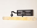 Alabaster Picture Lights for Wall, 20in Spanish Marble Picture Light Hardwired, Black Vanity Lights for Bathroom, Dimmable Modern Wall Lighting Gallery Light for Paintings, Bookshelf, Poster Display